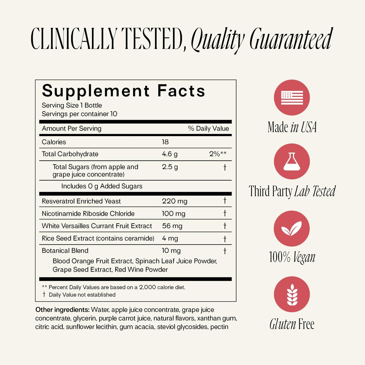 Happy Aging Liquid NAD+ Shot – Liposomal NR, Resveratrol, Antioxidants | 10 Shots