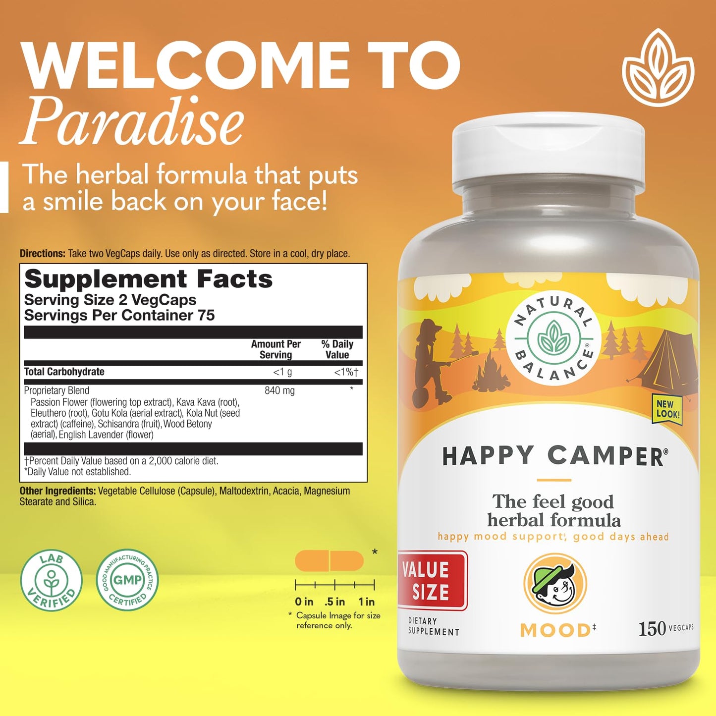 Natural Balance Happy Camper Mood Support – Kava Kava, Gotu Kola & Passion Flower