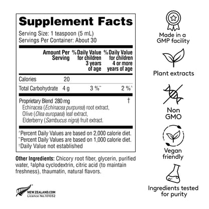 Harker Herbals Children's Immune & Wellbeing Herbal Syrup | Daily Immunity with Elderberry, Echinacea & Olive Leaf (5.1 fl oz)