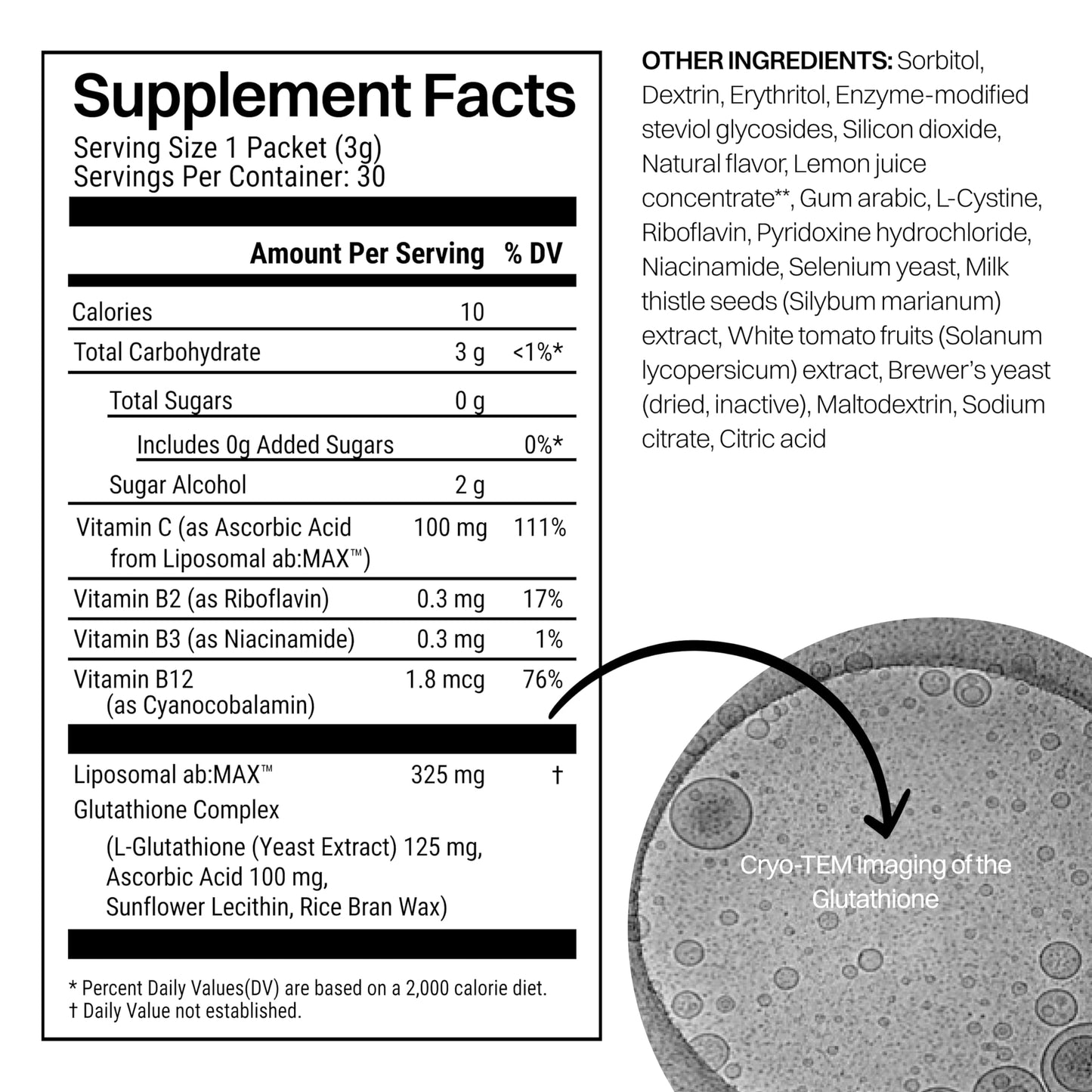 Haroutine Liposomal Glutathione Powder – Lemon, 125mg Glutathione + 100mg Vitamin C, 30 Packets