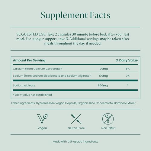 HartSpan Khelp All-Natural Reflux Support – Premium Alginate, Drug-Free, 60 Vegan Capsules