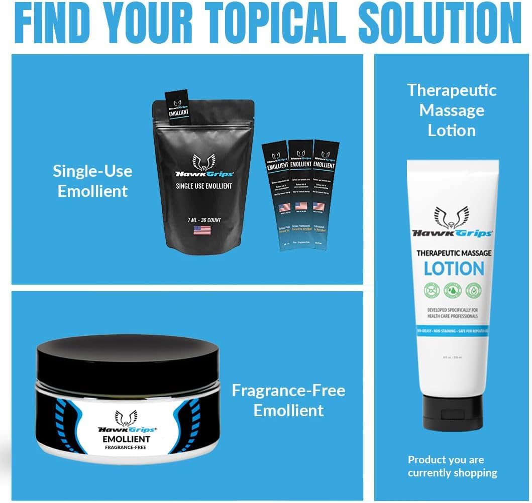 8oz Therapeutic Massage Lotion – Unscented, Non-Greasy | HawkGrips (Pack of 6)