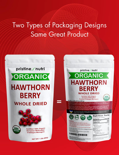 1.5 lb Organic Hawthorn Berries – Dried Bulk for Tea | Heart Health & Stress Relief