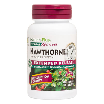 Extended Release Hawthorne Tablets by NaturesPlus | Herbal Actives
