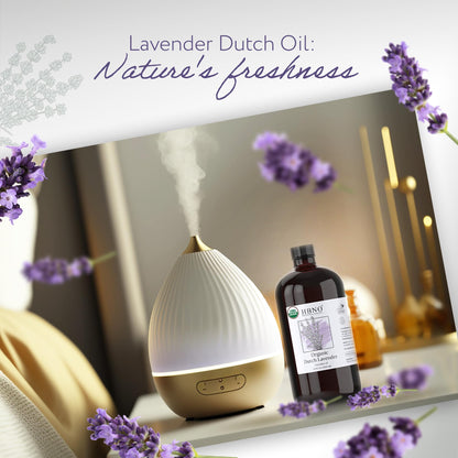 HBNO Organic Lavender Dutch Oil - 32 oz Glass Bottle, USDA Organic