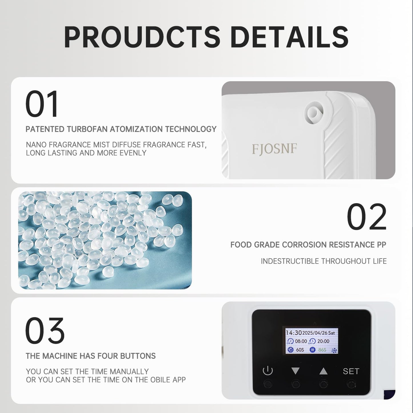 HCZMOPTP 2025 Waterless Diffuser – 2200 Sq Ft Coverage, 250ml, Bluetooth & WiFi App Control