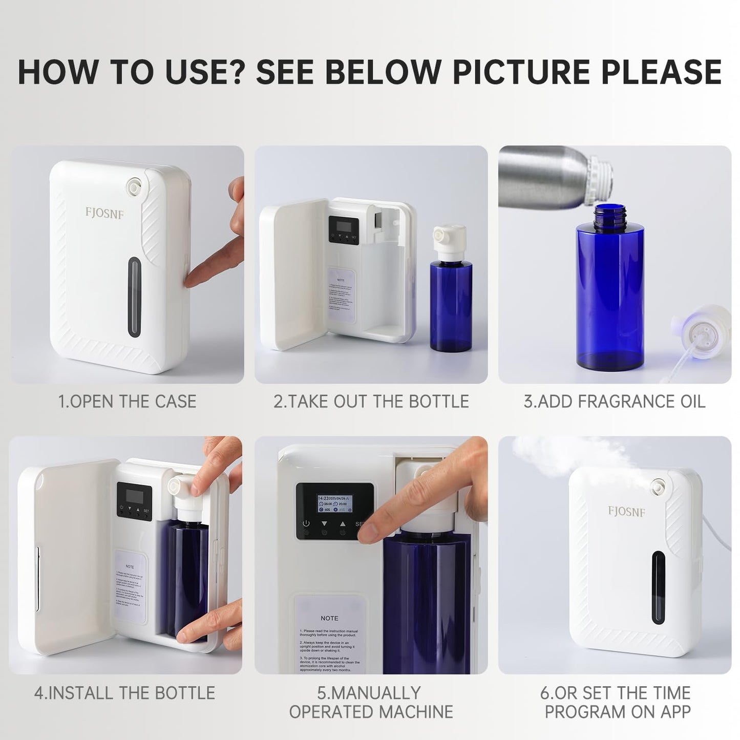 HCZMOPTP 2025 Waterless Diffuser – 2200 Sq Ft Coverage, 250ml, Bluetooth & WiFi App Control