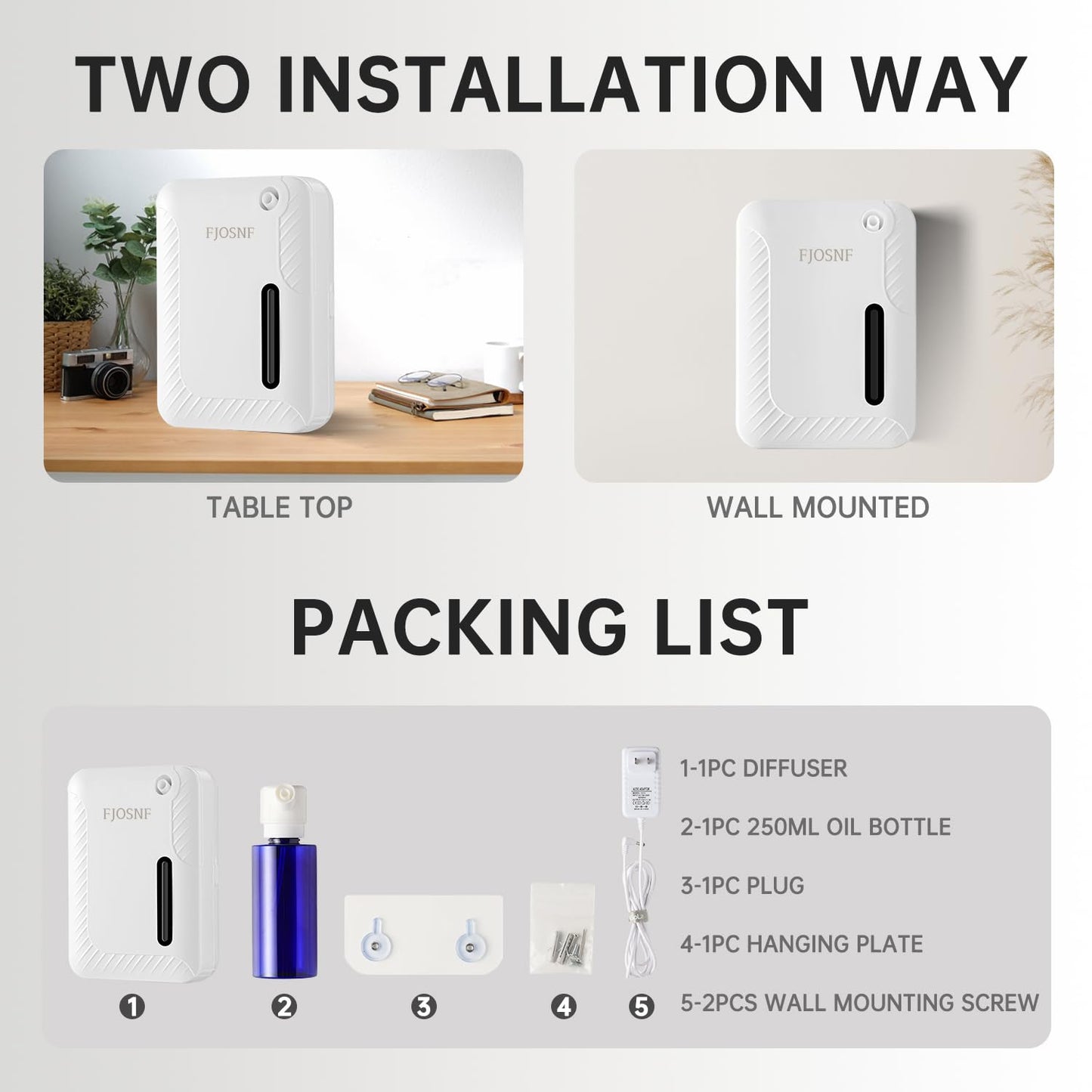HCZMOPTP 2025 Waterless Diffuser – 2200 Sq Ft Coverage, 250ml, Bluetooth & WiFi App Control