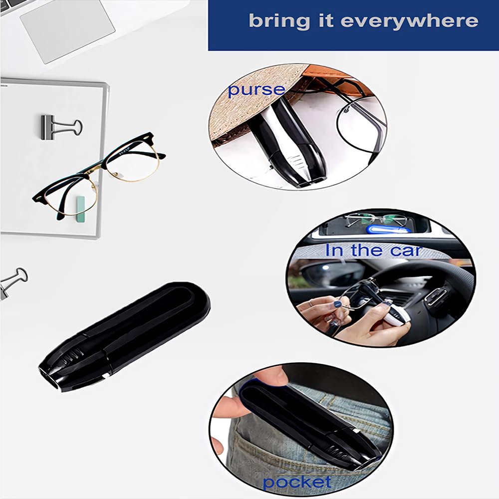 HDWY 3Pcs Portable Eyeglass Cleaner – Microfiber Brush Set for Glasses & Sunglasses | Travel-Friendly