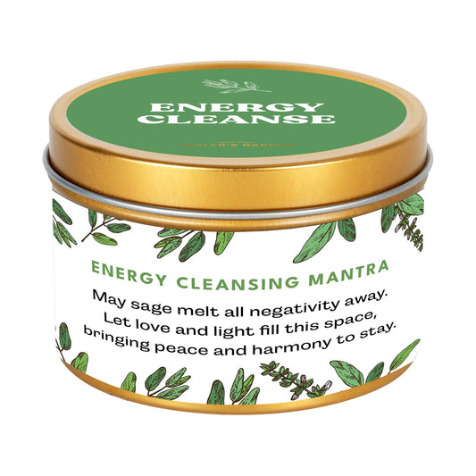Healer's Garden Premium Sage Candle – Energy Cleansing Mantra, 6oz | Natural Soy, Paraben- & Phthalate-Free