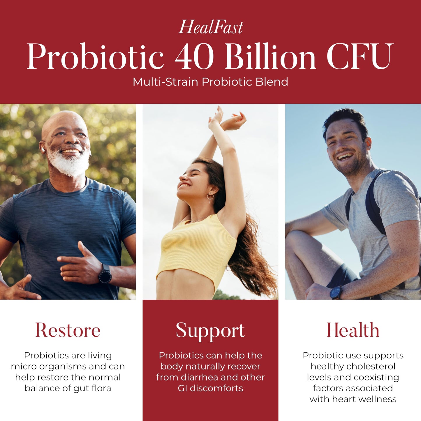 HealFast Physician Formulated Probiotic - 40B CFU | Gut Health | Non-GMO & Vegan | 30 Day Supply