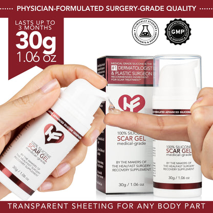 HealFast Physician-Formulated Silicone Scar Gel | Medical-Grade Crosspolymer Sheet for Face & Body