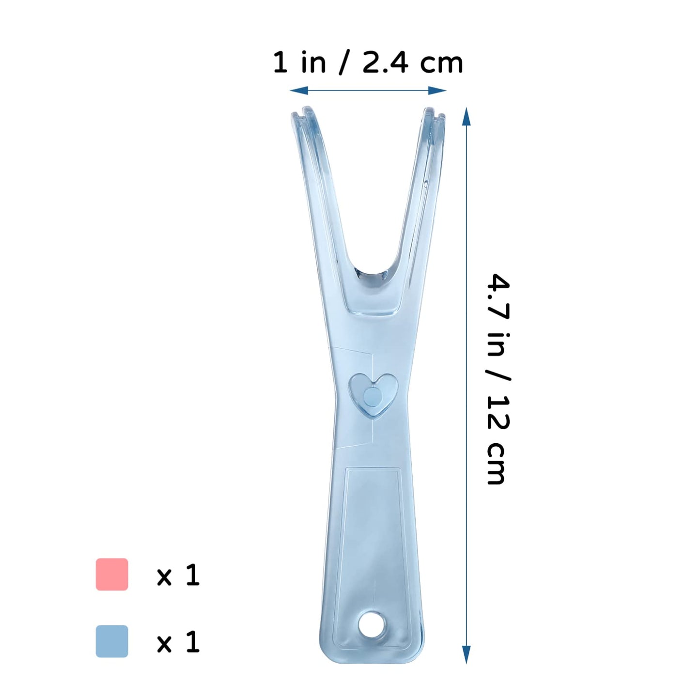 Healifty Dental Floss Holder - 2 Pack Reusable Floss Handles (Pink/Blue)