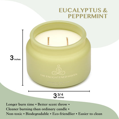 Healing 2-Wick Soy Candle – Eucalyptus & Peppermint | 9.5 oz