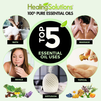 Healing Solutions Basil Essential Oil 0.33 oz – Organic & Undiluted