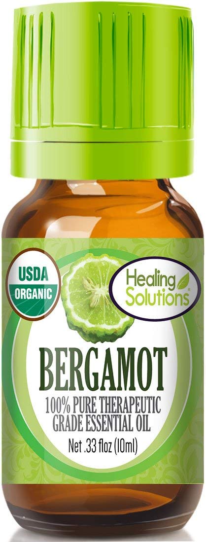 Healing Solutions Bergamot Essential Oil – 0.33 oz Organic, Undiluted