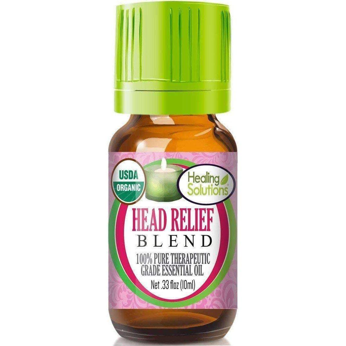 Healing Solutions Head Relief Blend Essential Oil - 10ml (0.33 fl oz) | Organic Diffuser Oil
