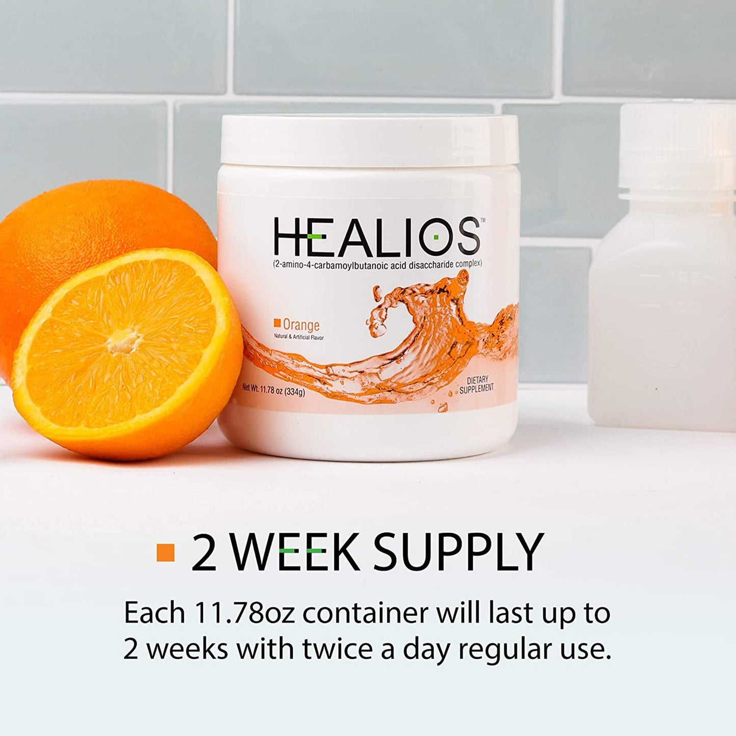 Healios Orange Flavor Glutamine Powder for Oral Health – 11.64 oz