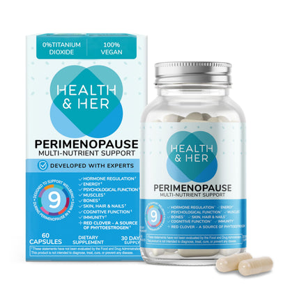 Health & Her Perimenopause Supplement for Women – UK’s No.1, Vegan & Gluten-Free (60 ct)