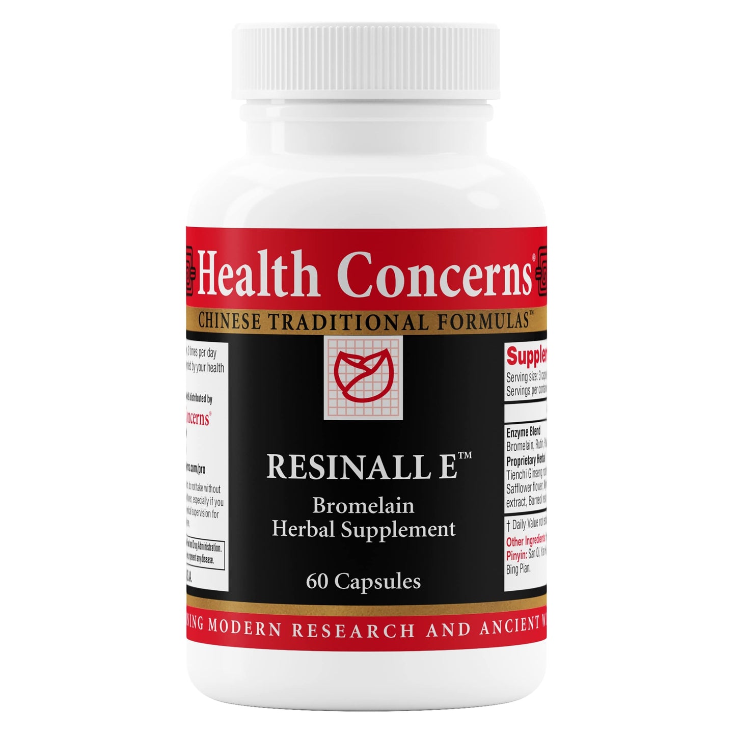 Health Concerns Resinall E Bromelain & Herbal Injury Recovery - 60 Capsules