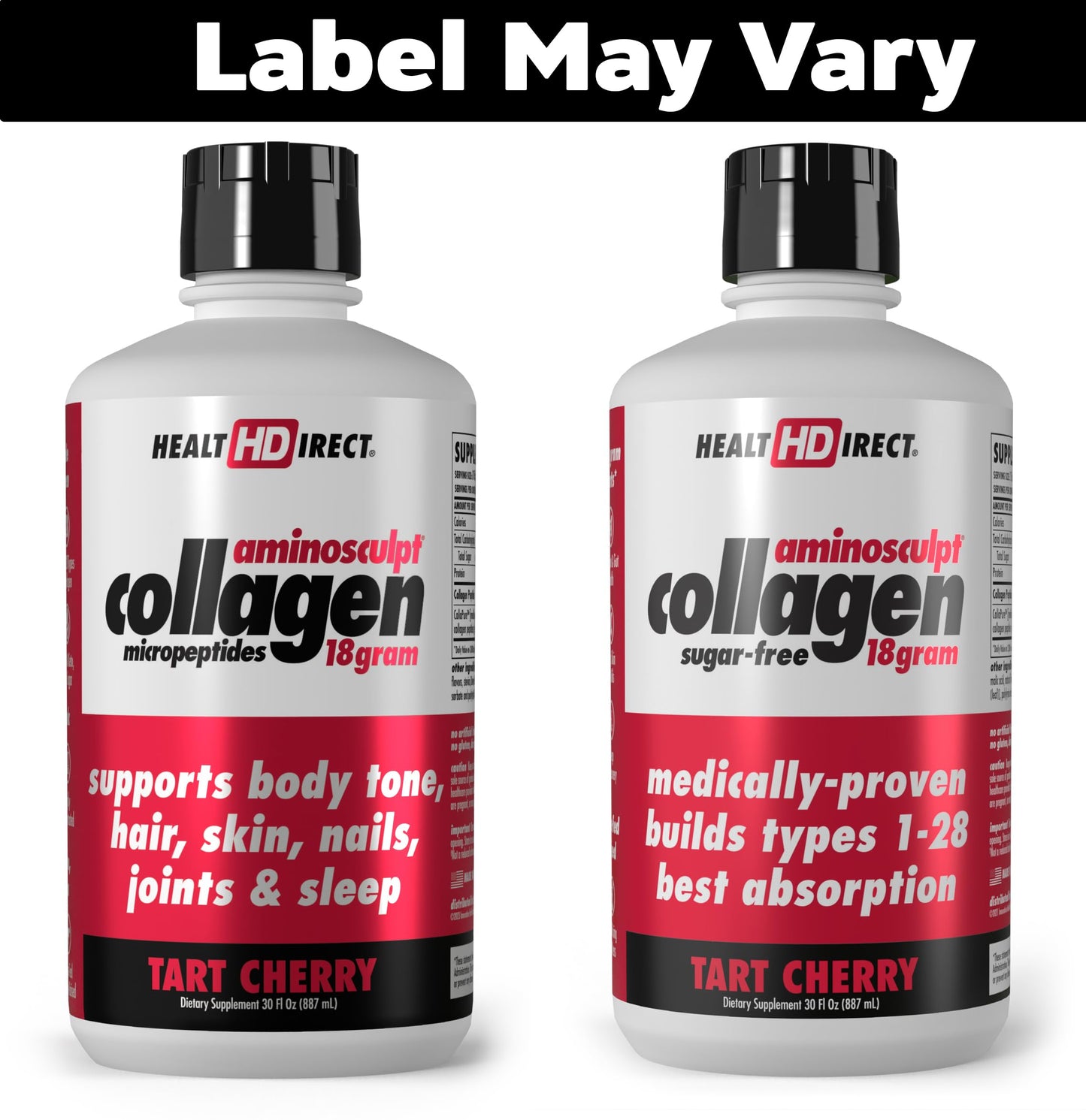 HEALTH DIRECT AminoSculpt Sugar-Free Liquid Collagen – Tart Cherry, 30 oz