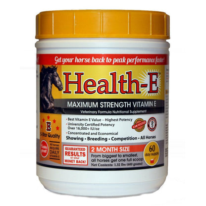 Health-E 60 Servings — High-Potency Vitamin E for Horses | Premium Equine Supplement