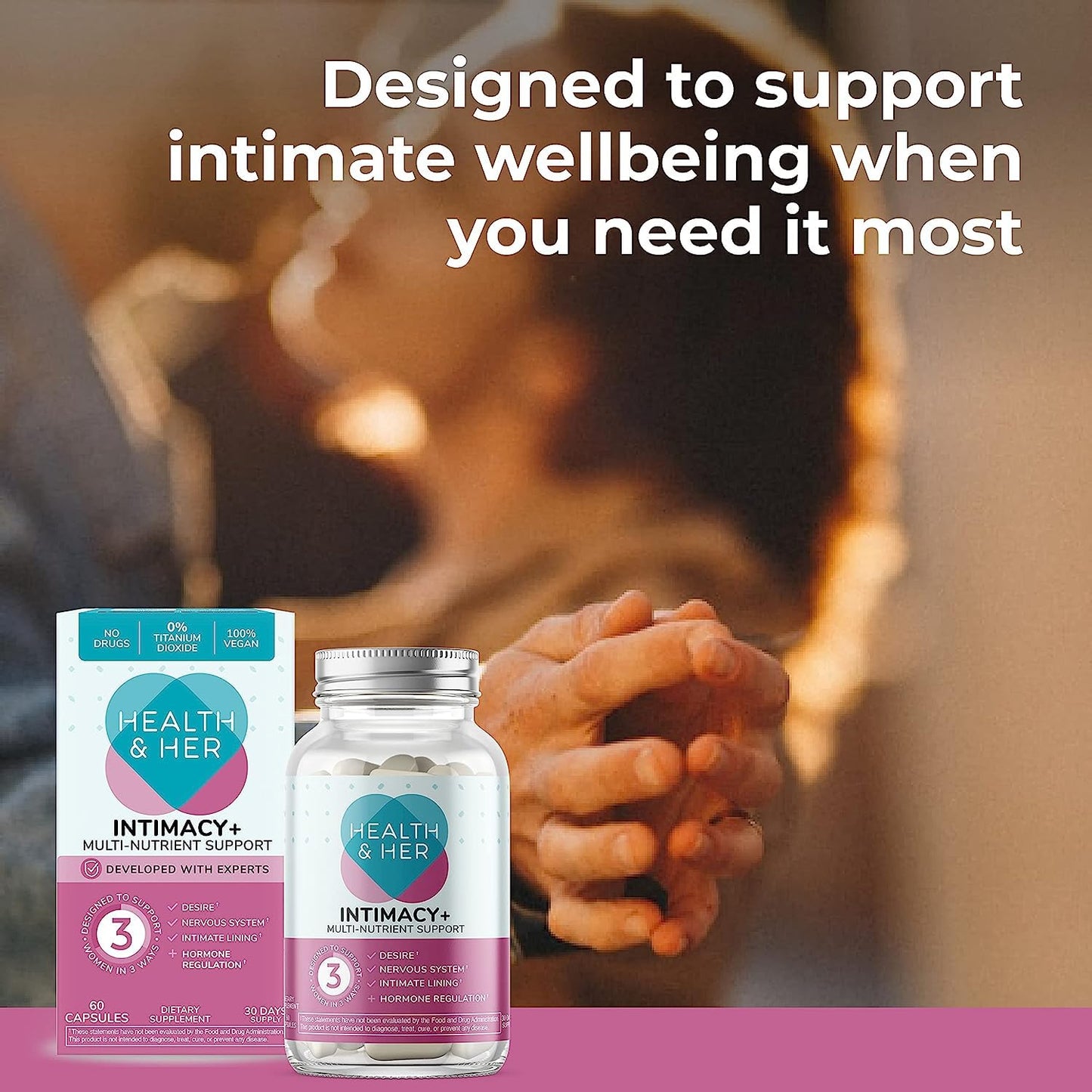 Health & Her Intimacy+ Multi-Nutrient Supplement for Women – Maca Root, Tribulus, Vegan (60 ct)