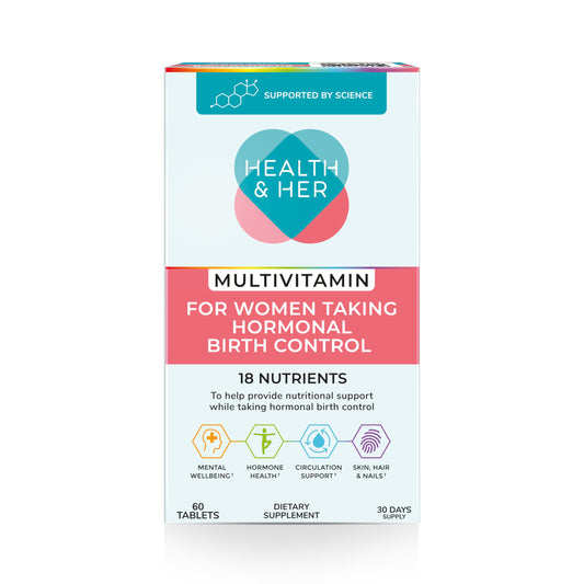 Health & Her Multivitamin for Women on Birth Control – Vegan & Gluten Free (60 Tablets)