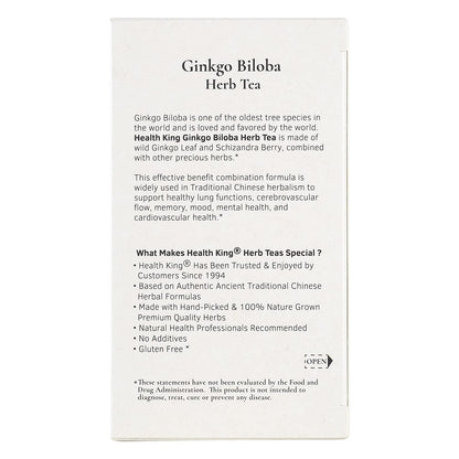 Health King Ginkgo Biloba Tea – Herbal Teabags, 20 Count Box