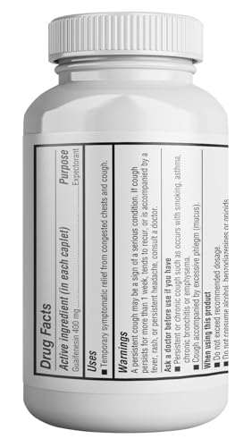 HEALTH LFE Mucus Relief Guaifenesin Caplets 400 mg – Fast Acting Expectorant, 200 Count