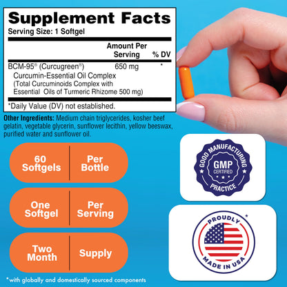 Health Thru Nutrition Curcumin 650mg BCM-95 Curcugreen | High Absorption Turmeric