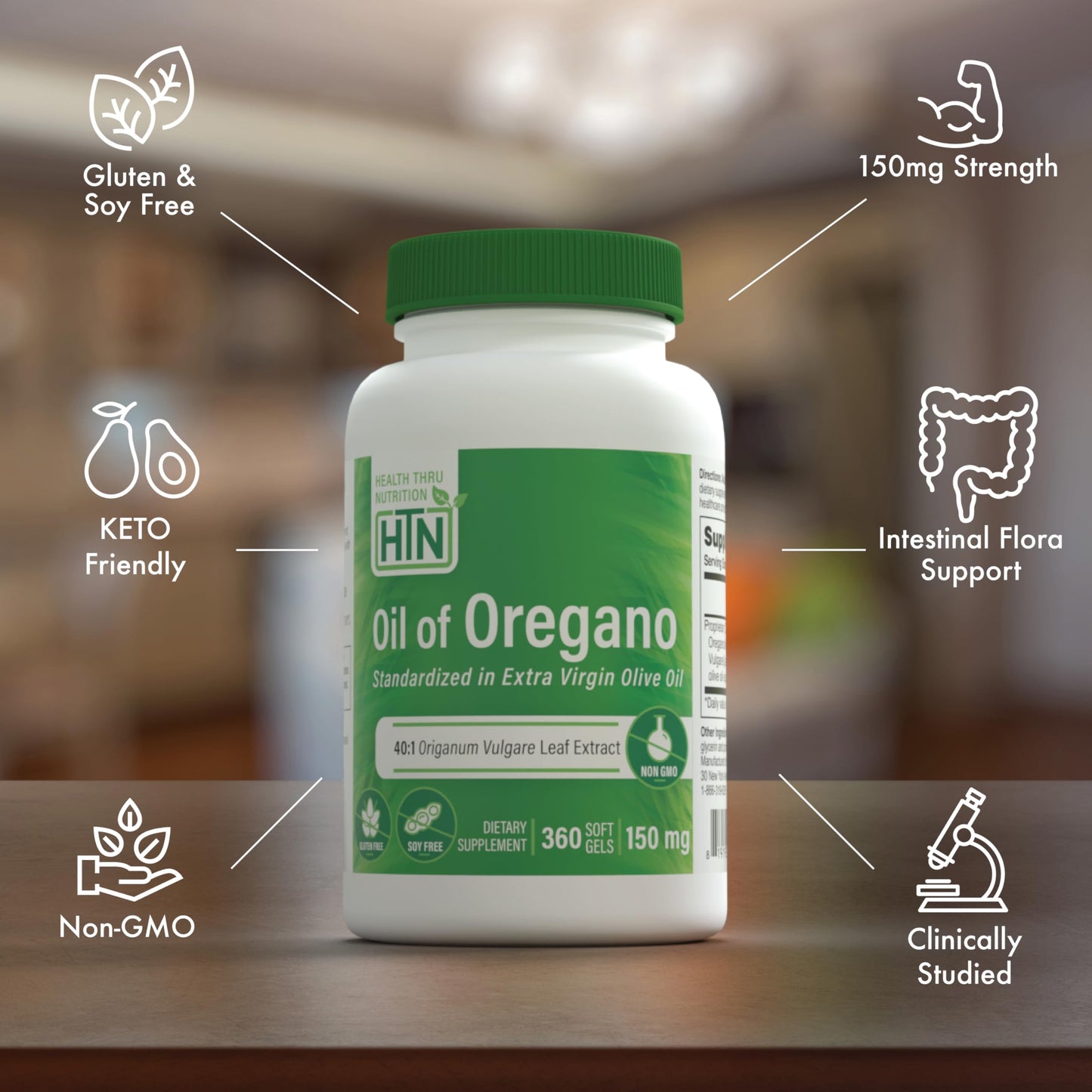 Oil of Oregano 360 Mini-Softgels – 40:1, 600mg Oregano in EVOO | Non-GMO