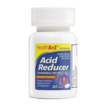 HealthA2Z Acid Reducer (Famotidine 20 mg) – Maximum Strength Heartburn Relief | 365 Tablets