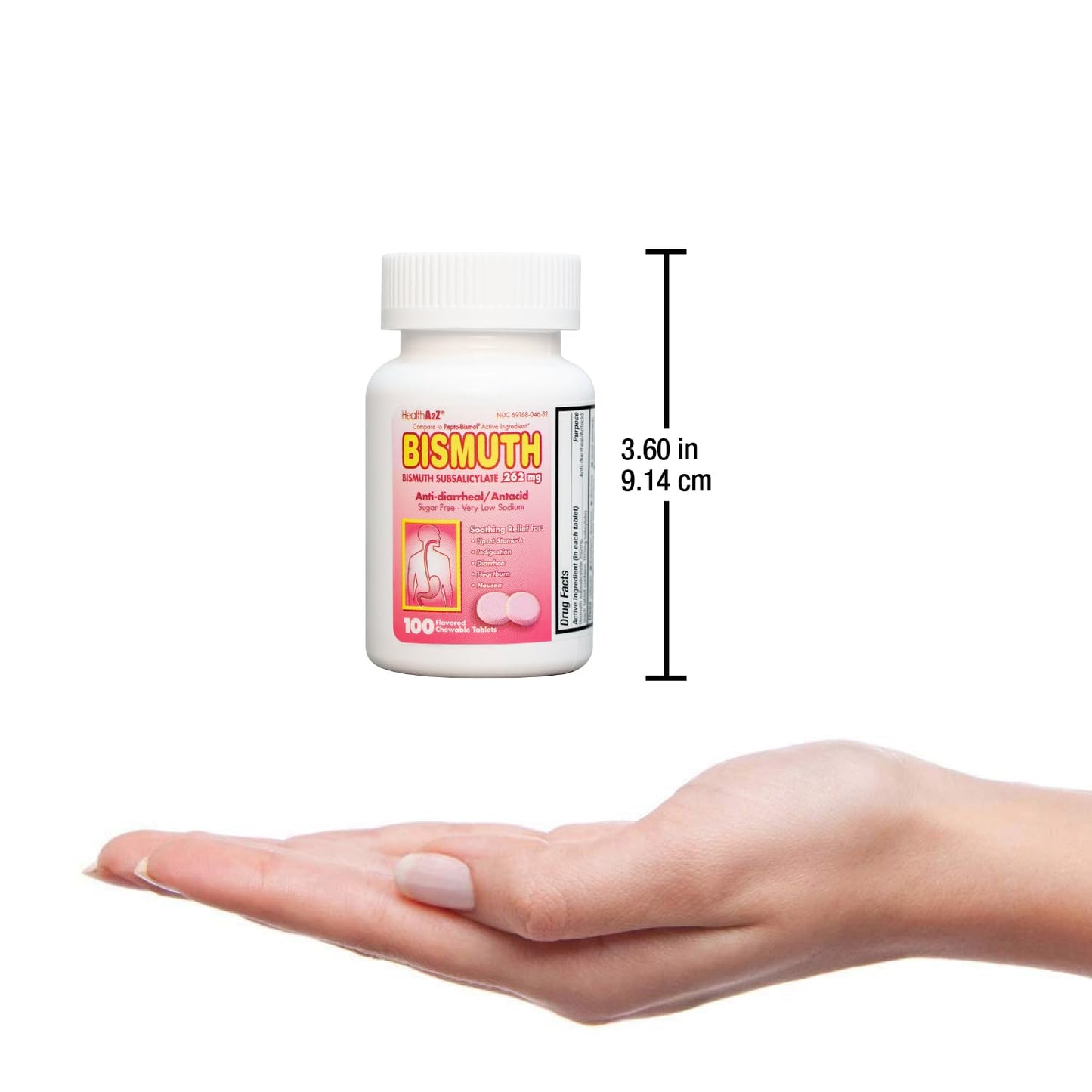 HealthA2Z Bismuth Subsalicylate 262mg | Multi-Symptom Digestive Relief (100 Count)