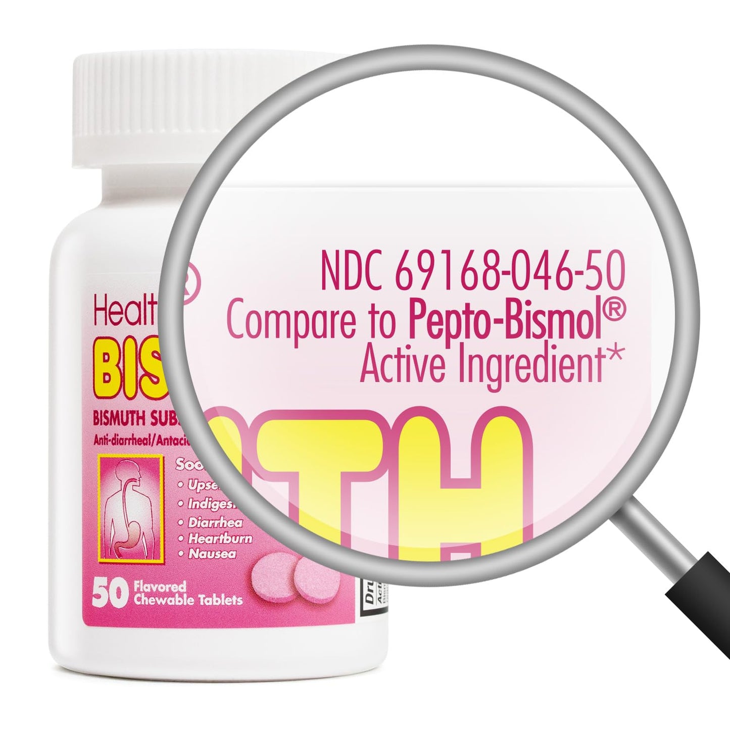 HealthA2Z Bismuth Subsalicylate 262mg | Multi-Symptom Digestive Support | 50 Count (Pack of 2)