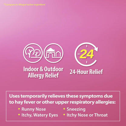 HealthA2Z® Fexofenadine Hydrochloride 60mg | 12-Hour Allergy Relief | 200 Count (Pack of 1)