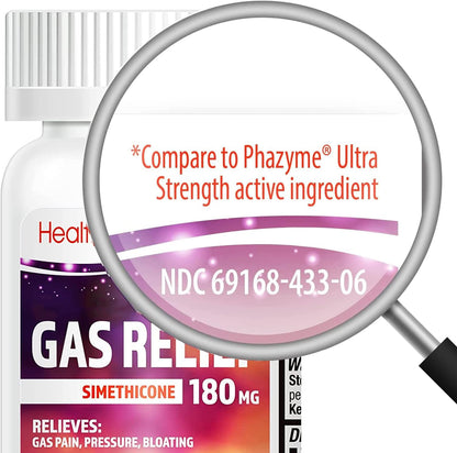 HealthA2Z Gas Relief Simethicone 180 mg | Fast Gas Relief | 120 Count Pack of 2