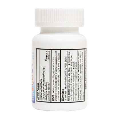 HealthA2Z Mucus Relief – Guaifenesin 1200 mg, 50 Tablets, 12-Hour Expectorant