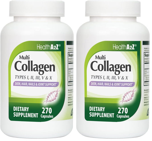 HealthA2Z Multi Collagen Pills – 1735 mg, 270 Capsules | Skin, Hair, Nails & Joints (Pack of 2)