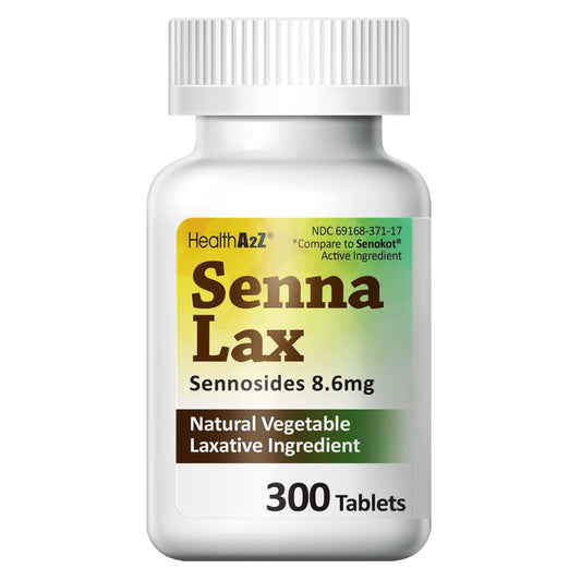 HealthA2Z Senna Laxative – 300 Count, Natural Vegetable Laxative with Sennosides 8.6 mg | Overnight Relief