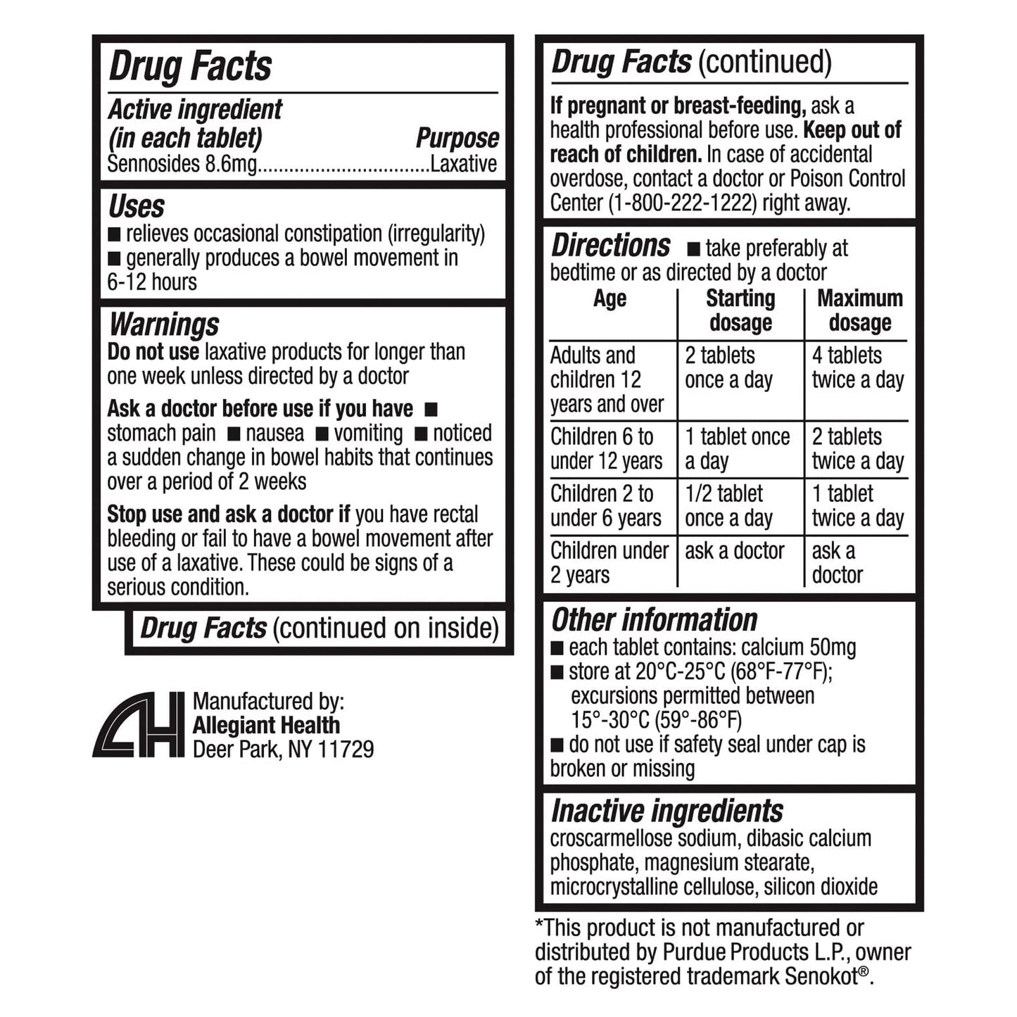 HealthA2Z Senna Laxative – 300 Count, Natural Vegetable Laxative with Sennosides 8.6 mg | Overnight Relief