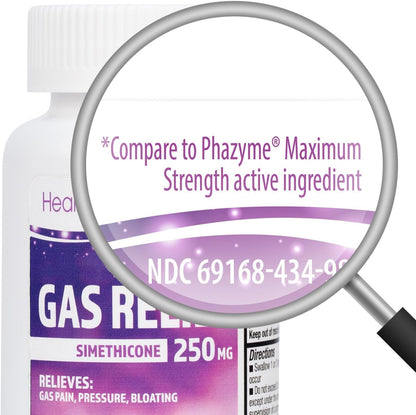 HealthA2Z Gas Relief Simethicone 250mg | Fast Gas Relief (200 Softgels)