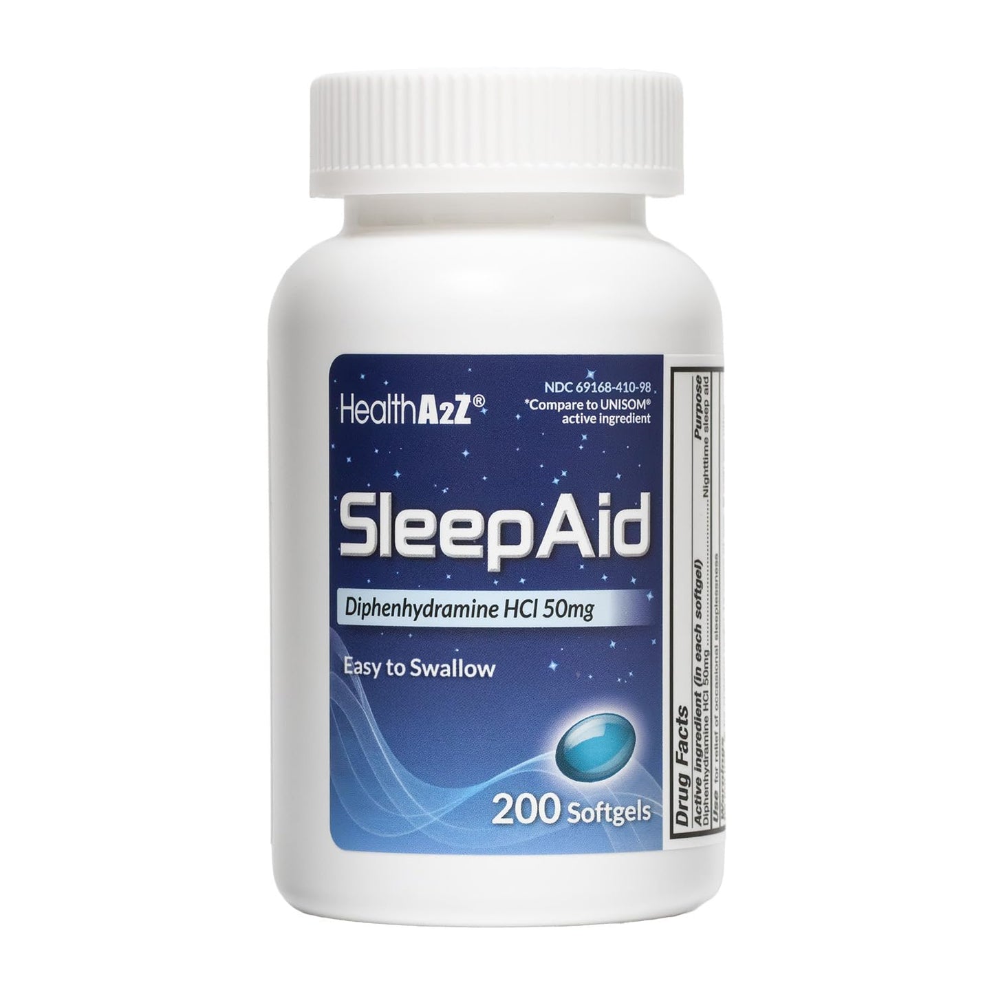 HealthA2Z Sleep Aid - Diphenhydramine 50 mg, 200 Softgels | Supports Deeper Restful Sleep