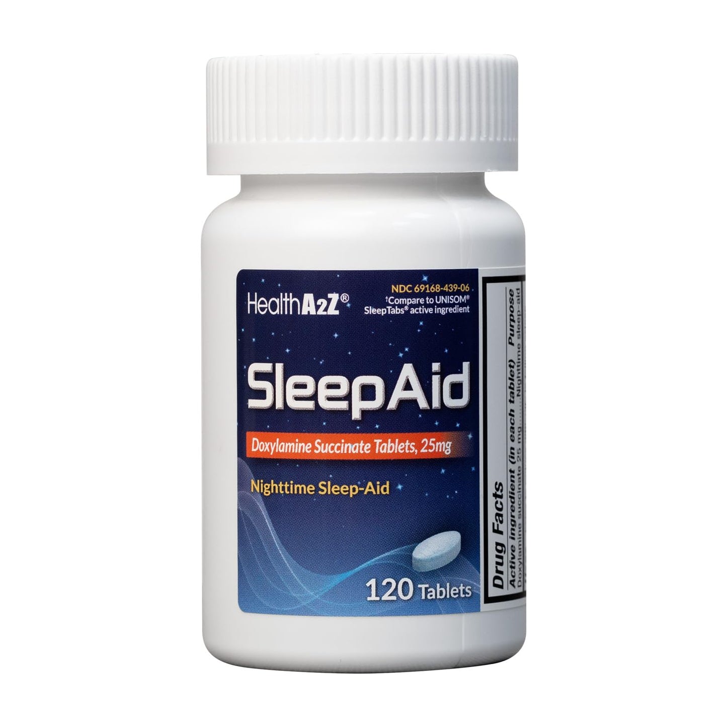 HealthA2Z Sleep Aid | 25 mg Doxylamine Succinate Tablets | 120 Count
