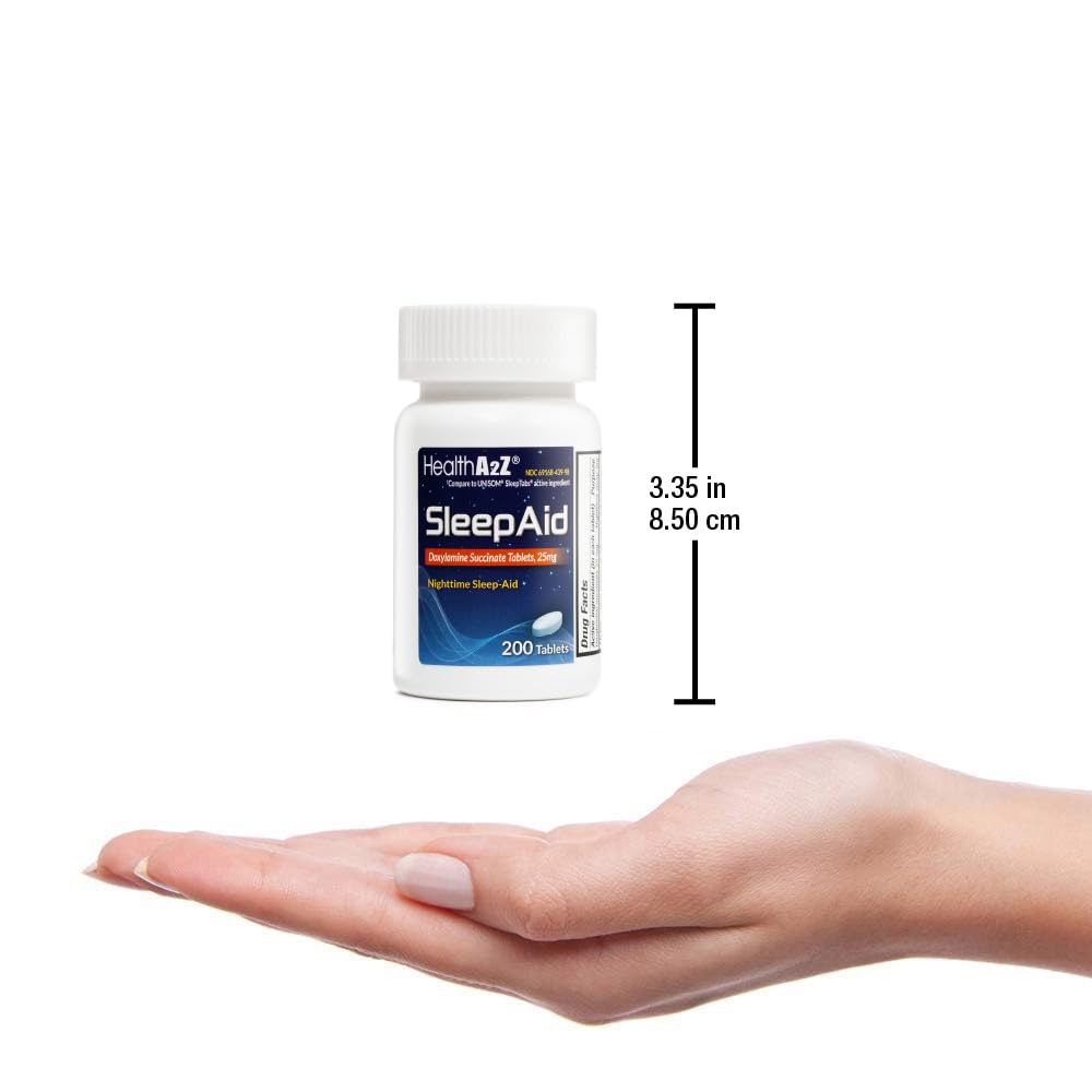 HealthA2Z Sleep Aid | Doxylamine Succinate 25 mg | 200 Count Pack (Pack of 2)
