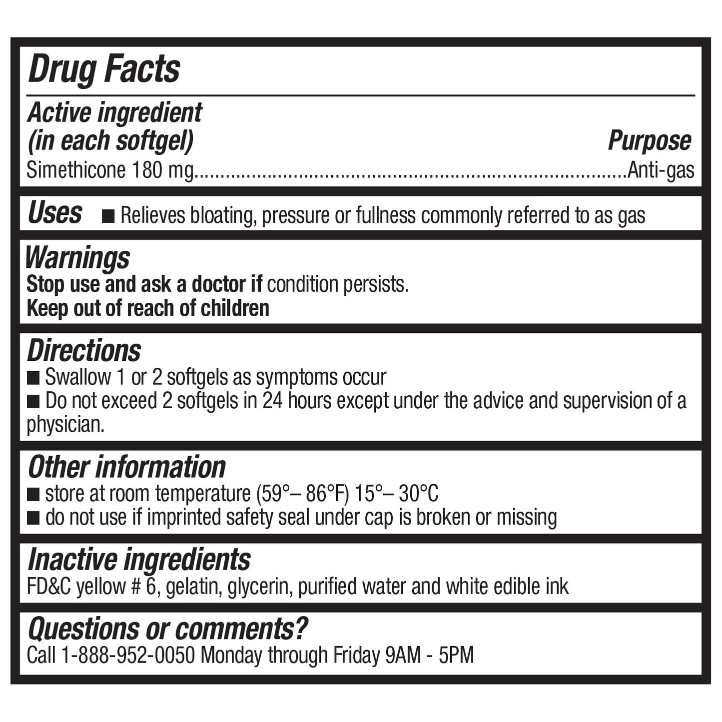 HealthA2Z Gas Relief Simethicone 180mg – 300 Count | Fast Gas Relief & Digestive Comfort
