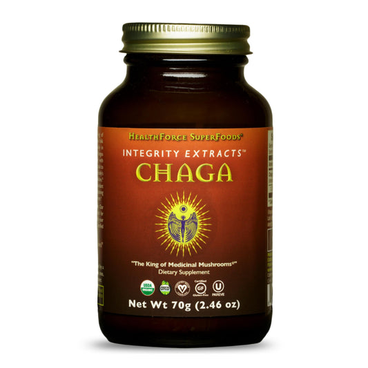HealthForce SuperFoods Integrity Extracts Chaga Powder – 70 g | Organic, Vegan, Kosher, Gluten-Free