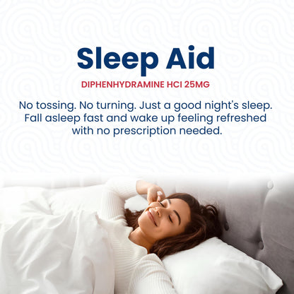 HealthLFE HealthPharma Nighttime Sleep-Aid 25 mg Diphenhydramine HCl Caplets - 600 Count