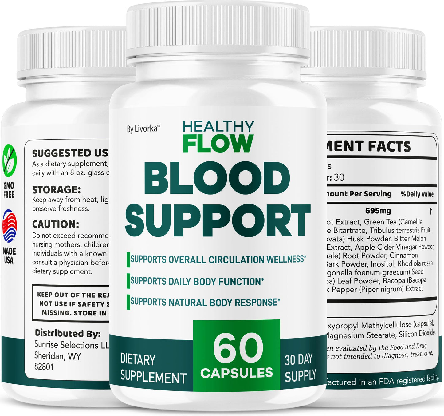 Healthy Flow Blood Support – Premium Daily Supplement (60 Capsules, 1 Month)