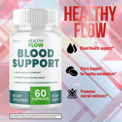 Healthy Flow Blood Support Capsules - 2 Pack (120 Capsules) | All-Natural Formula